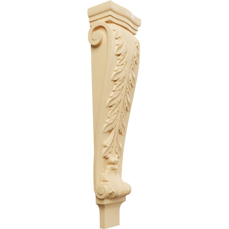 Ekena Millwork 6 3/4"W x 4 1/4"D x 27 1/2"H Extra Large Acanthus Pilaster Corbel, Maple CORW07X04X27PAMA